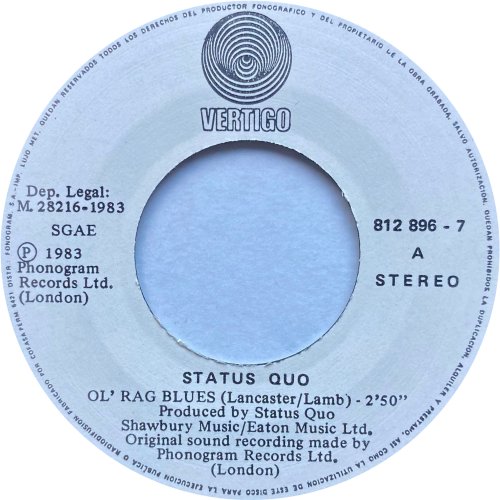 OL' RAG BLUES Label Side A