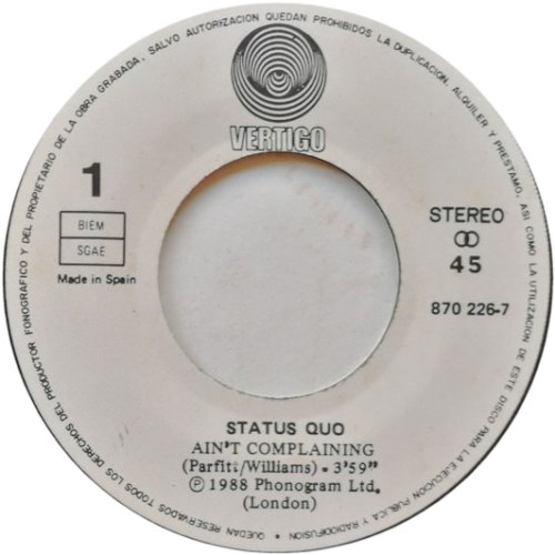 AIN'T COMPLAINING Label Side A