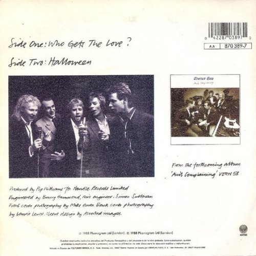 WHO GETS THE LOVE? Picture Sleeve Rear