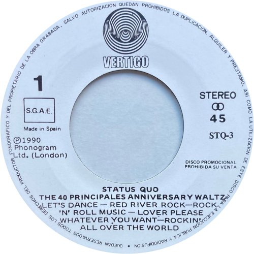 40 PRINCIPALES - ANNIVERSARY WALTZ (PROMO) Promo Label Side A