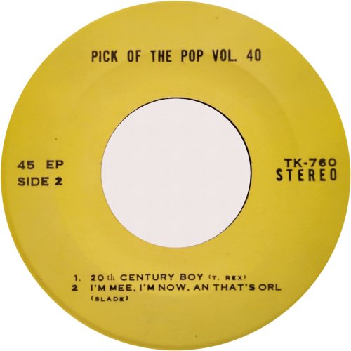 PICK OF THE POPS VOL 40 (PAPER PLANE) Label Side B
