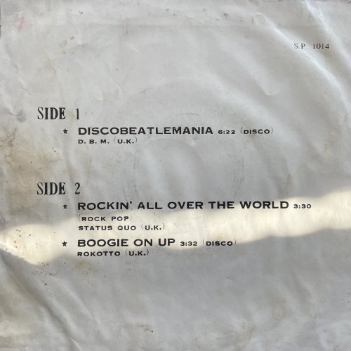 DISCOBEATLEMANIA (ROCKIN' ALL OVER THE WORLD) Picture Sleeve Rear