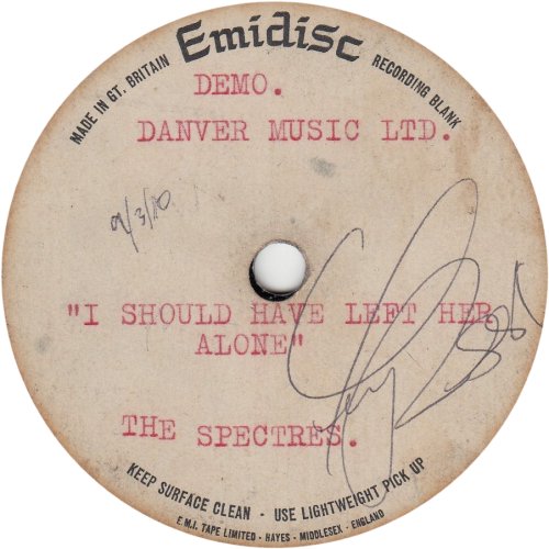 I SHOULD HAVE LEFT HER ALONE Acetate Side A