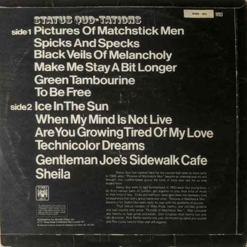 STATUS QUO-TATIONS Standard Sleeve - Stereo Rear