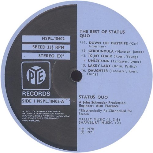 THE BEST OF First Issue - Blue Pye Label Side A