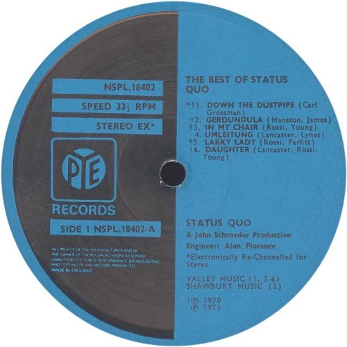 THE BEST OF Second Issue - Turquoise Pye Label Side A