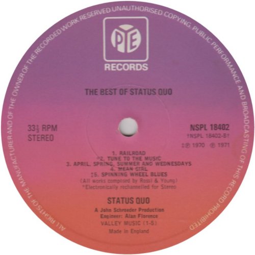 THE BEST OF Reissue - Purple / Red Pye Label v1 Side B