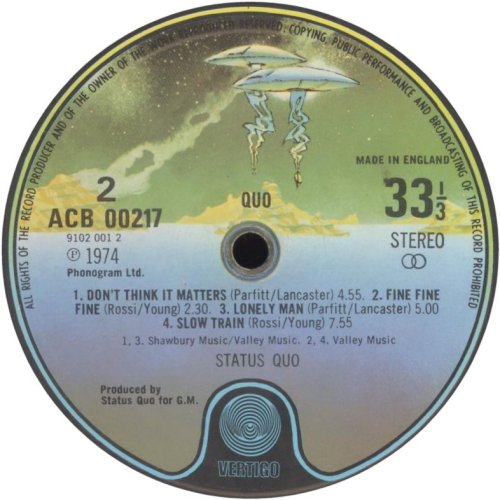 QUO Spaceship Label - Music Club Edition Side B