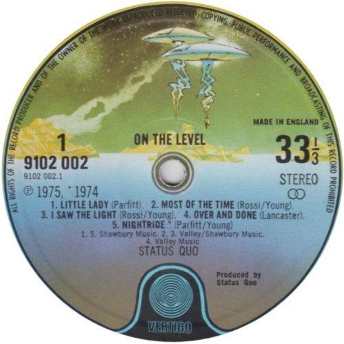 ON THE LEVEL First Issue Spaceship Label Side A