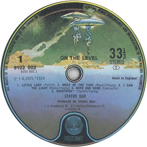 ON THE LEVEL Second Issue Label - Spaceship Side A