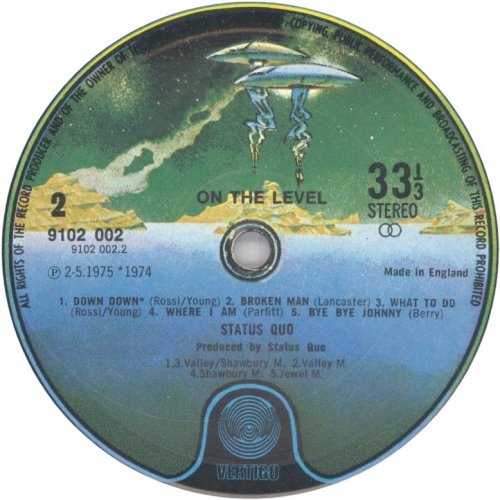 ON THE LEVEL Second Issue Label - Spaceship Side B