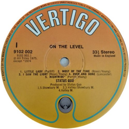 ON THE LEVEL Reissue Label - Orange / Yellow Side A