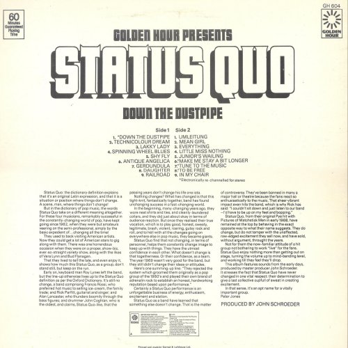 GOLDEN HOUR PRESENTS DOWN THE DUSTPIPE Second issue - normal sleeve Rear