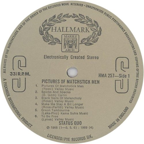 PICTURES OF MATCHSTICK MEN Beige Label Side A