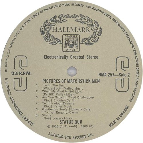 PICTURES OF MATCHSTICK MEN Beige Label Side B