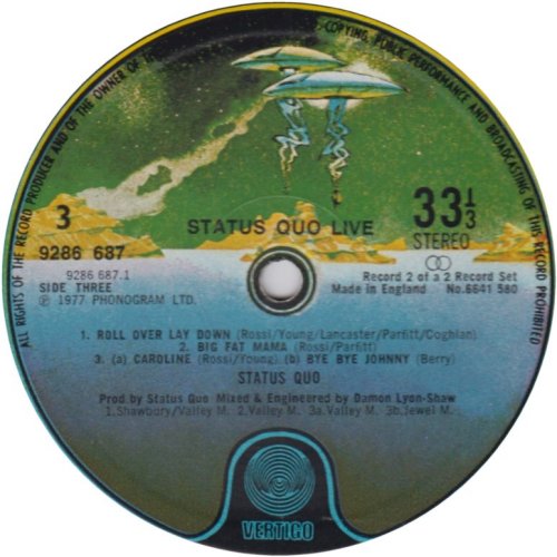 LIVE First issue Spaceship Label - Disc 2 Side A
