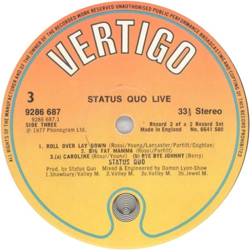 LIVE Reissue Orange / Yellow Label - Disc 2 Side A