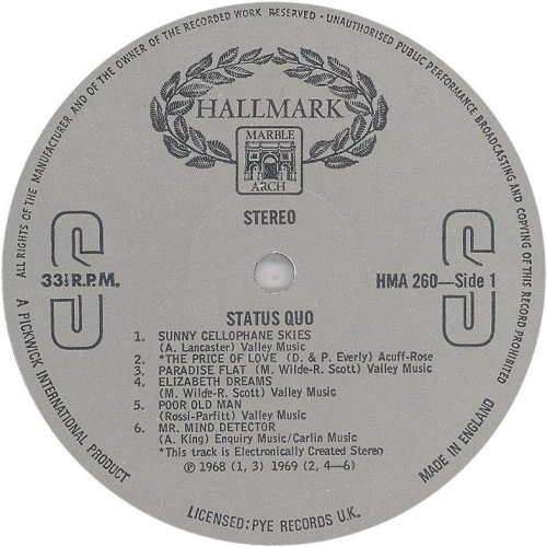 STATUS QUO Silver Label Side A