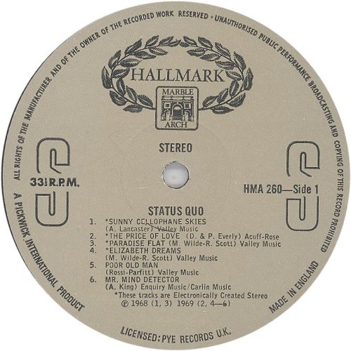 STATUS QUO Beige Label Side A