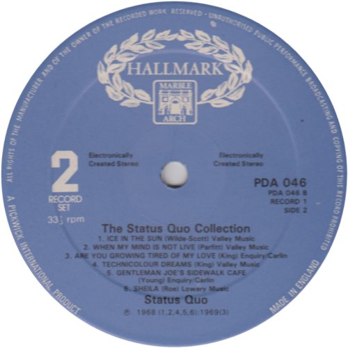 STATUS QUO Disc 1 Side B