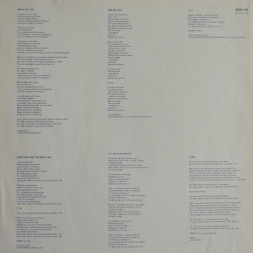 NEVER TOO LATE Inner Sleeve Side A