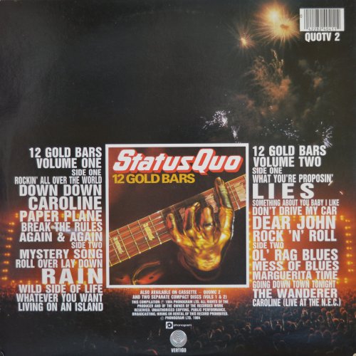 12 GOLD BARS VOLUME TWO (AND ONE) Standard Gatefold Sleeve Rear