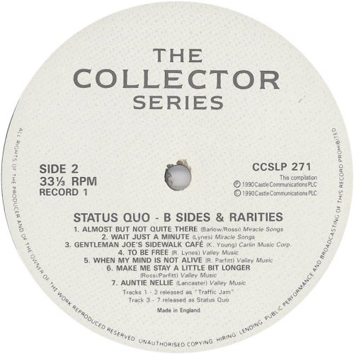 B-SIDES AND RARITIES Disc 1 Side B