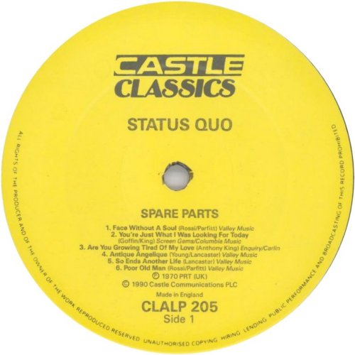 SPARE PARTS (1990 REISSUE) Standard label Side A