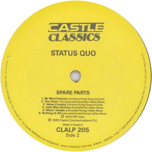 SPARE PARTS (1990 REISSUE) Standard label Side B