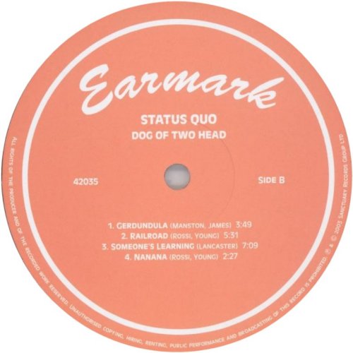 DOG OF TWO HEAD (2004 REISSUE) Standard Label Side B