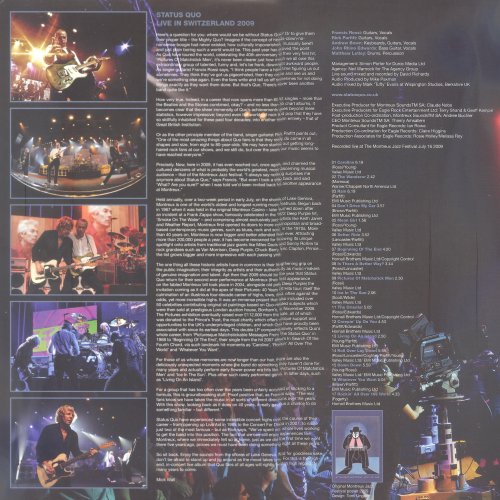 PICTURES: LIVE IN SWITZERLAND 2009 Standard Gatefold Sleeve Inner