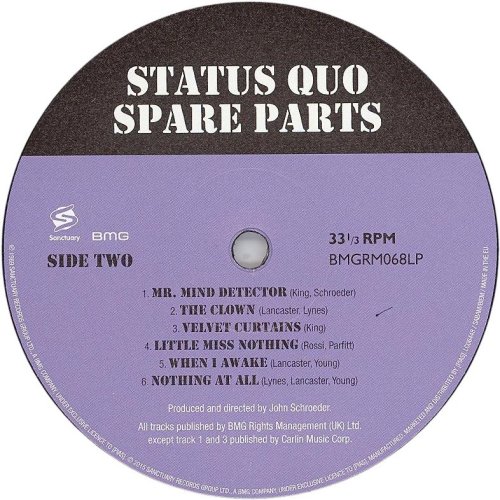 SPARE PARTS (2015 REISSUE) Label Side B
