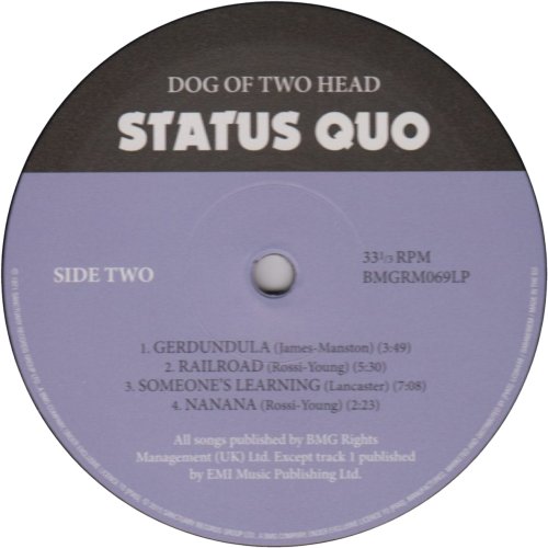 DOG OF TWO HEAD (2015 REISSUE) Label Side B