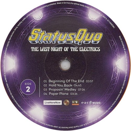 THE LAST NIGHT OF THE ELECTRICS Orange Vinyl Label: Disc 1 Side B