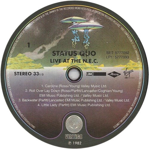 LIVE AT THE N.E.C. (2017 REISSUE) Label: Disc 1 Side A