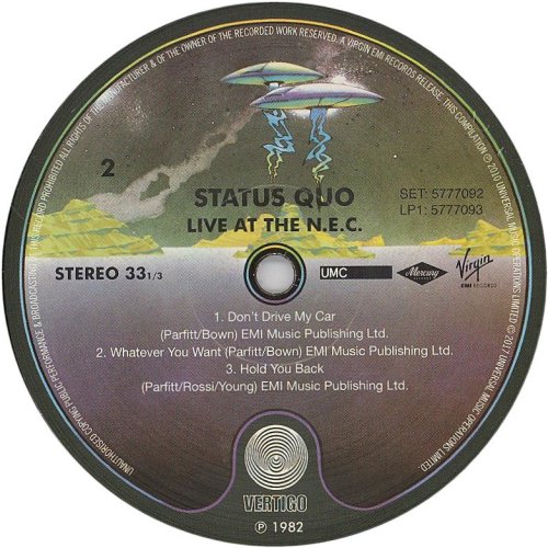 LIVE AT THE N.E.C. (2017 REISSUE) Label: Disc 1 Side B