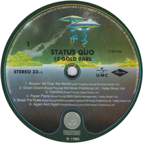 12 GOLD BARS (2019 REISSUE) Label Side A