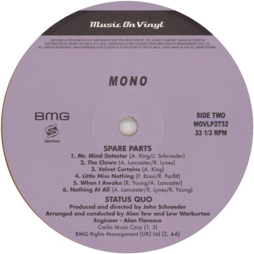 SPARE PARTS (2020 REISSUE) Label: Disc 1 Side B