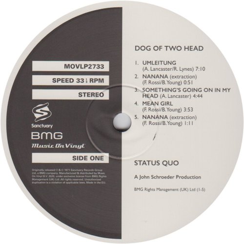DOG OF TWO HEAD (2021 REISSUE) Label Side B
