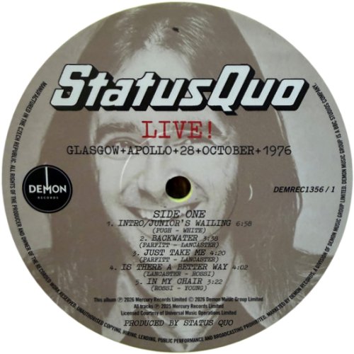 LIVE! GLASGOW+APOLLO+28+OCTOBER+1976 Disc 1 Side A