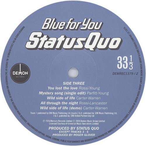 BLUE FOR YOU (2026 REISSUE) Disc 2 Side A