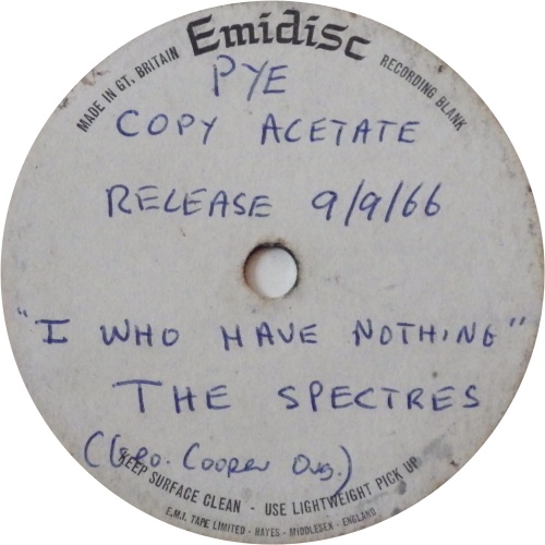 I (WHO HAVE NOTHING) Acetate Label