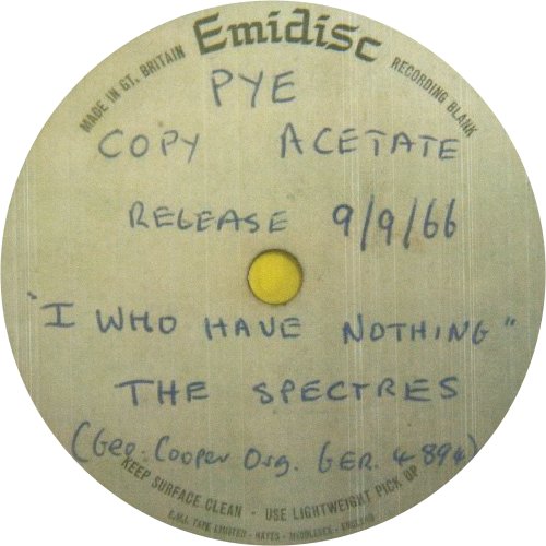 I (WHO HAVE NOTHING) Acetate Label