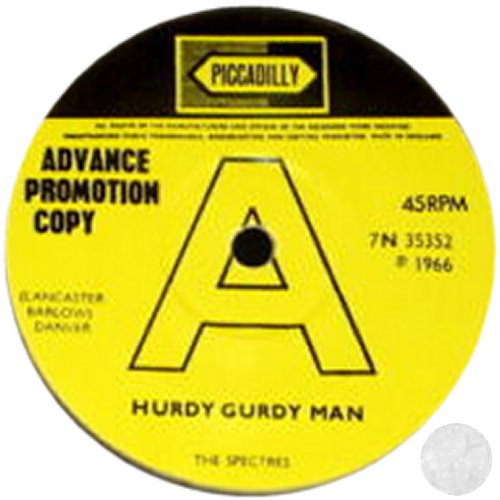 HURDY GURDY MAN Bootleg: Solid centre, Clear Vinyl - Bootleg designed to look like a Promo Label