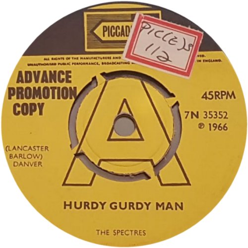 HURDY GURDY MAN Promo: Push-Out centre Side A