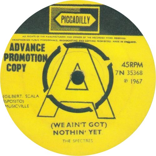 (WE AIN'T GOT) NOTHIN' YET Promo: Push-out centre Side A