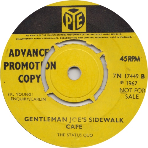 PICTURES OF MATCHSTICK MEN Promo: Push-out centre v1 Side B