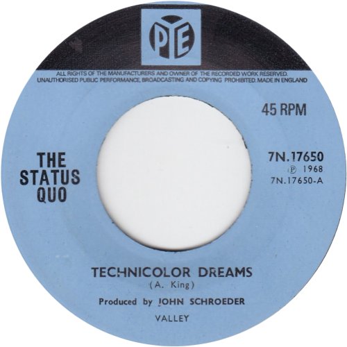 TECHNICOLOR DREAMS Standard issue: Dinked centre for jukeboxes Side A