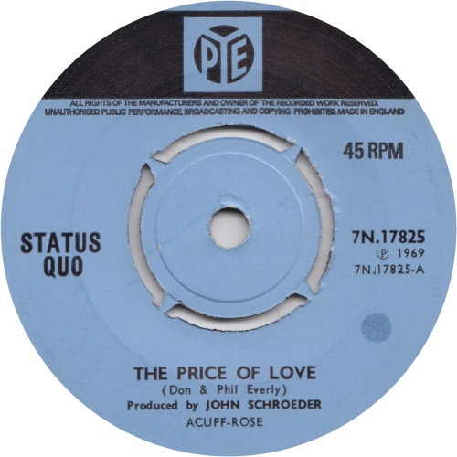 THE PRICE OF LOVE Standard Issue: Push-out centre Side A