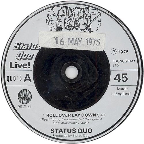 ROLL OVER LAY DOWN Silver Injection Label with promo release date sticker Side A